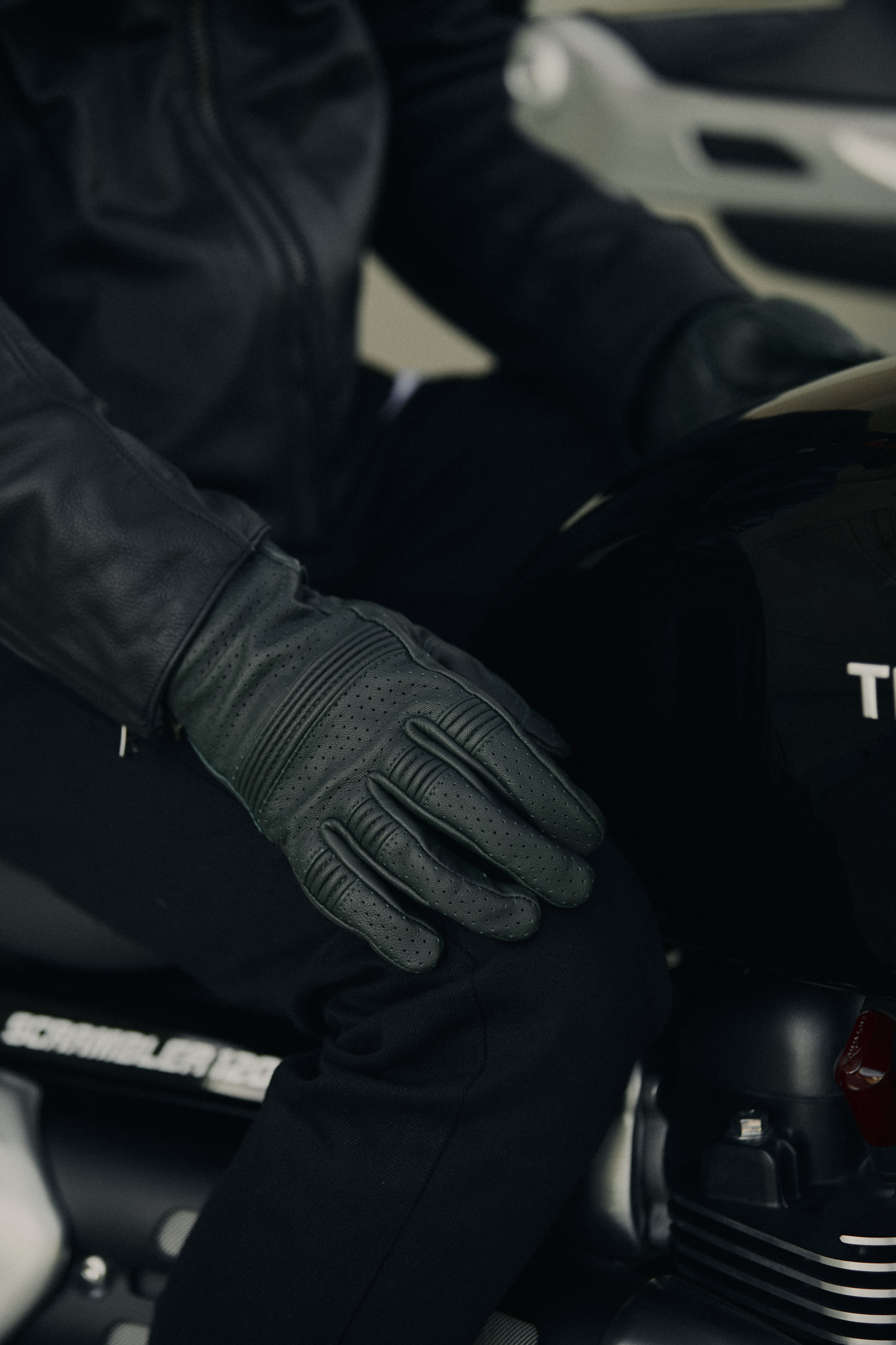 Cali Perforated Leather Gloves In Brown | Motorcycle Clothing